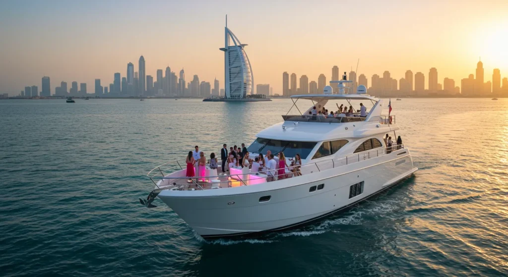 Вечеринка на яхте с прогулкой вдоль побережья Дубая